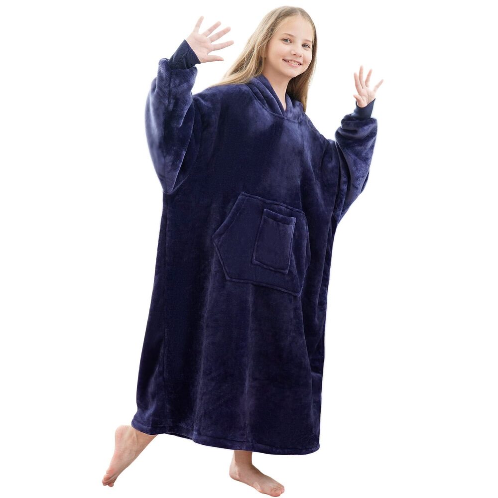 8386 Oversized Wearable Blanket Sweatshirt, Thick Warm Fleece Cozy Sherpa